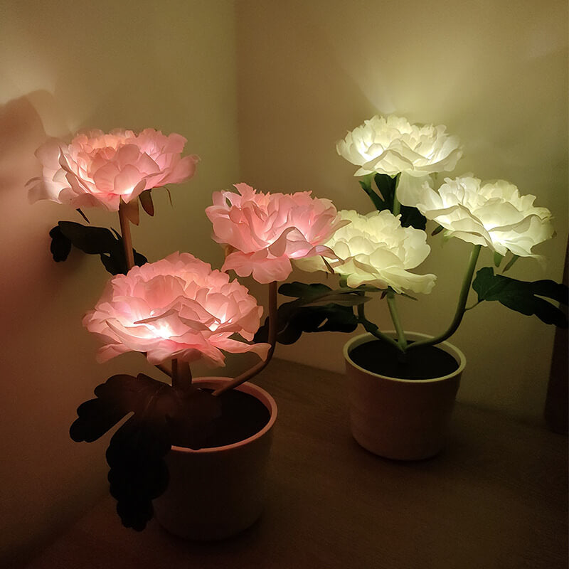 Simulation Peony Flower Bonsai Outdoor Light