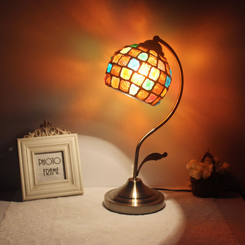 Round Head Glass Hardware Table Lamp