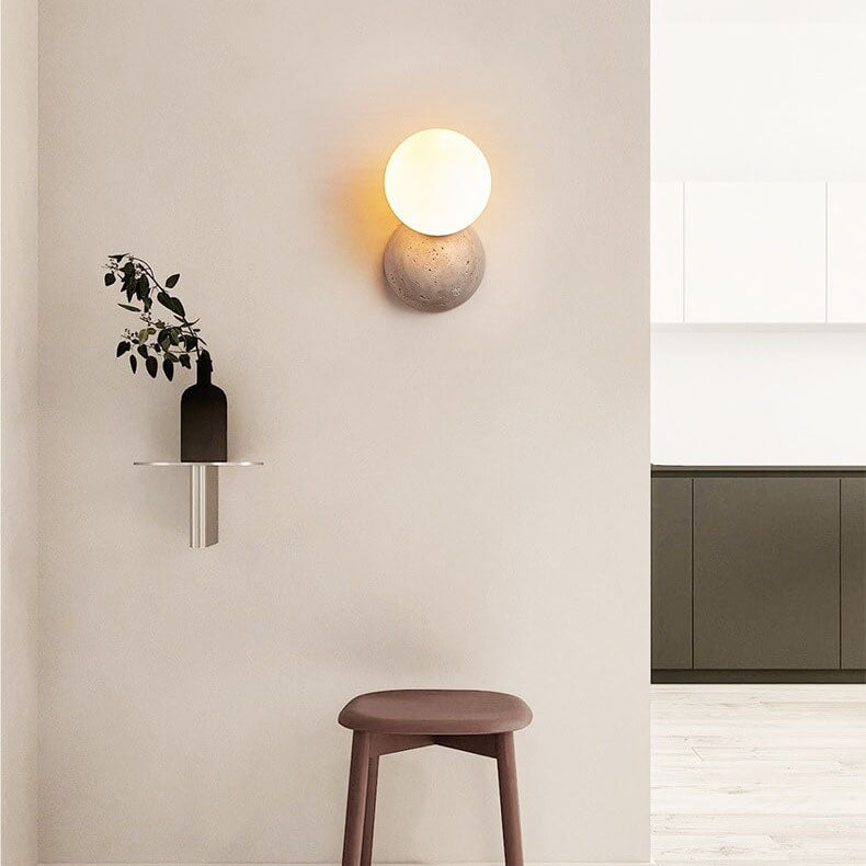 Round Ball Stone Wall Lamp