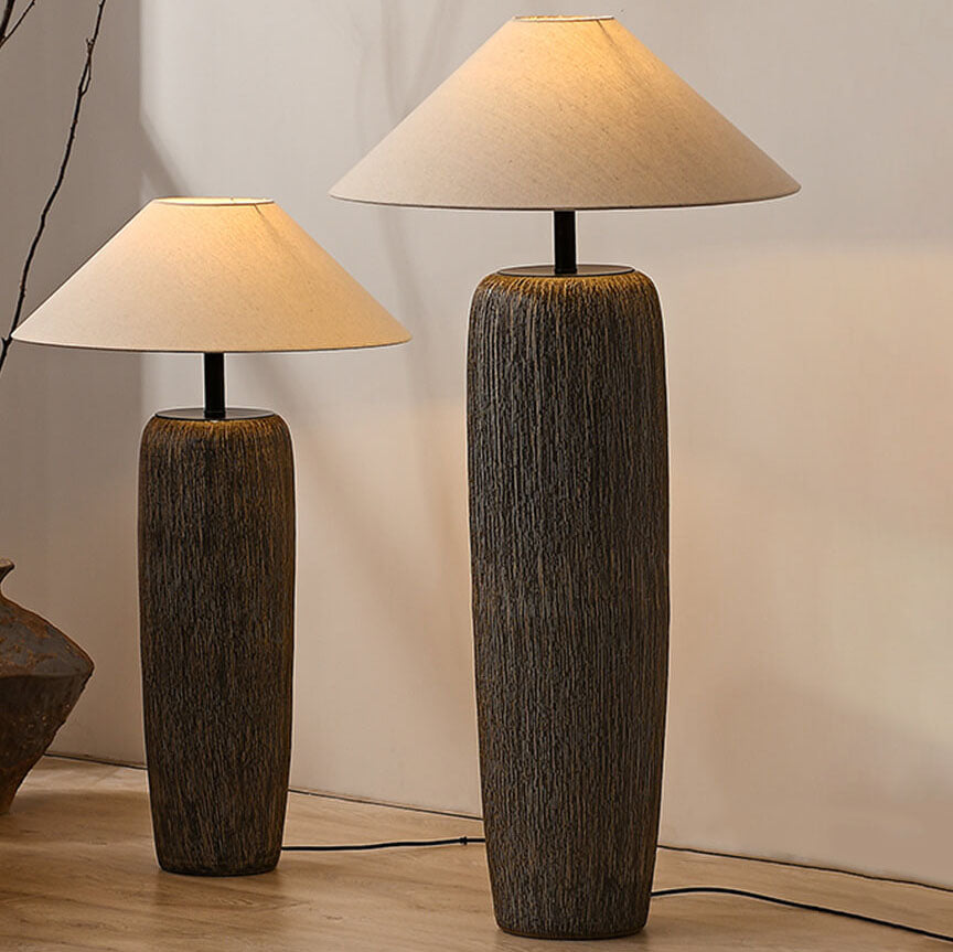 Japanese Wabi-sabi Fabric Shade Floor Lamp