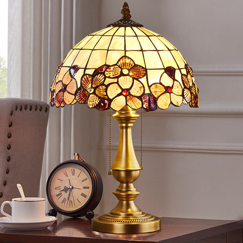 Shell Stained Glass Full Table Lamp