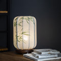 Wood Cotton Hemp Cylinder Table Lamp