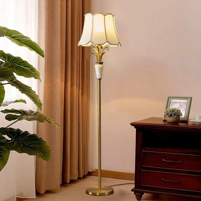 Fabric Jade All Copper Floor Lamp
