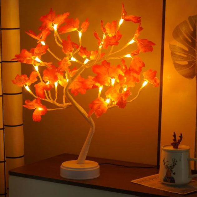 Christmas Plastic Maple Leaf Table Lamp