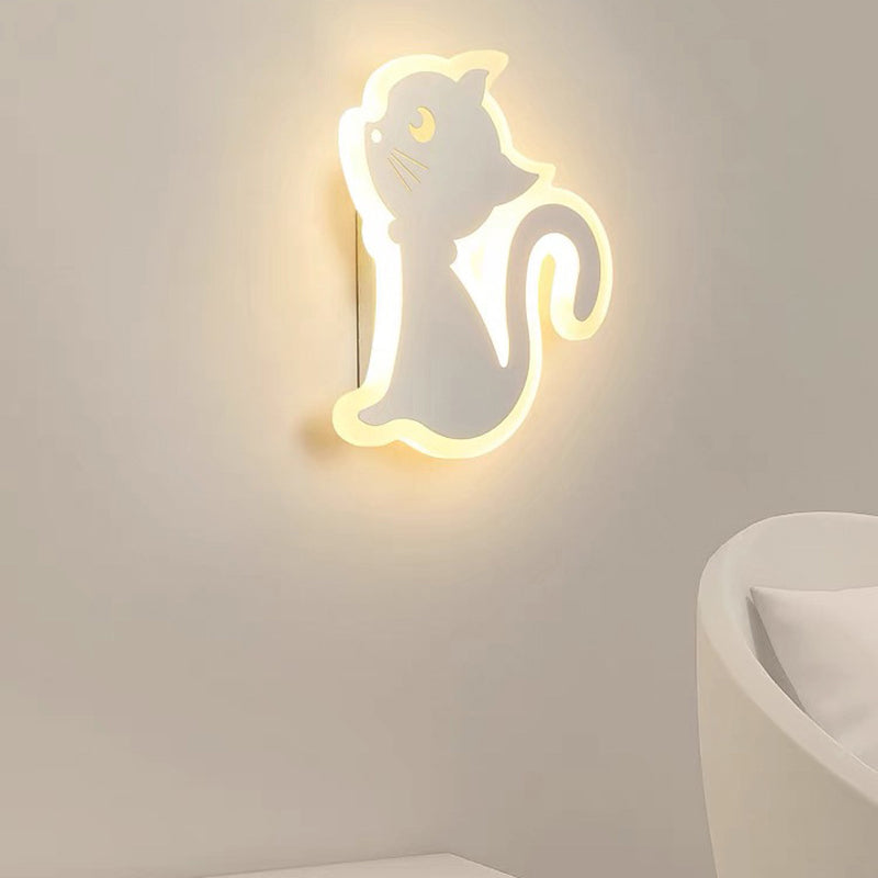 Cat-Shaped Acrylic Iron Bedroom Wall Lamp