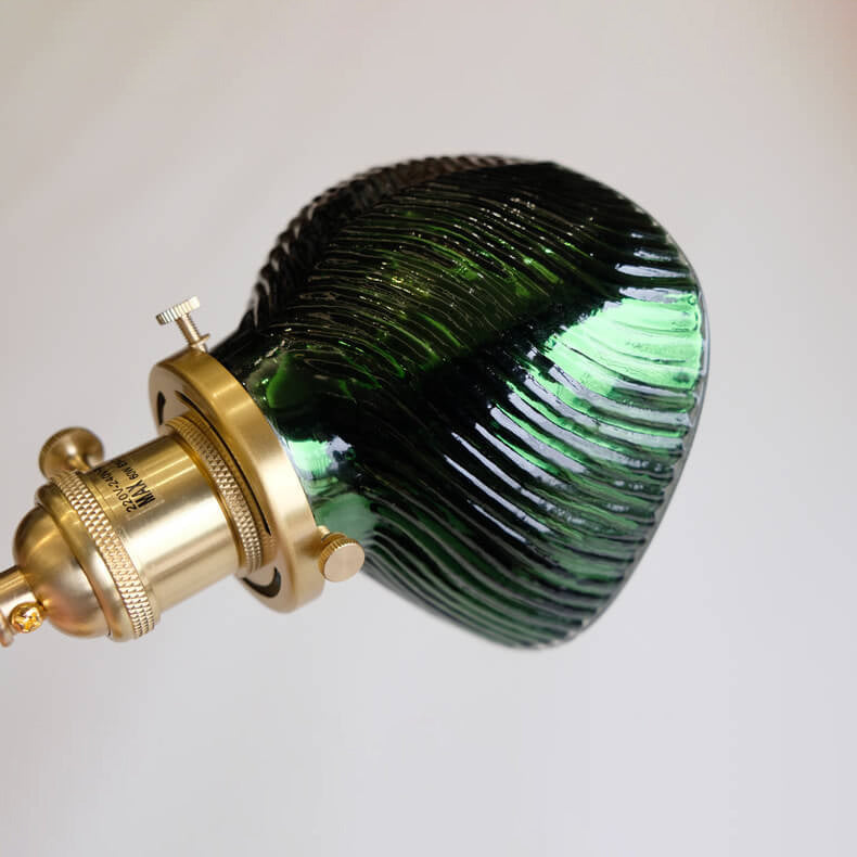 Emerald Glass Brass Straight Wall Lamp