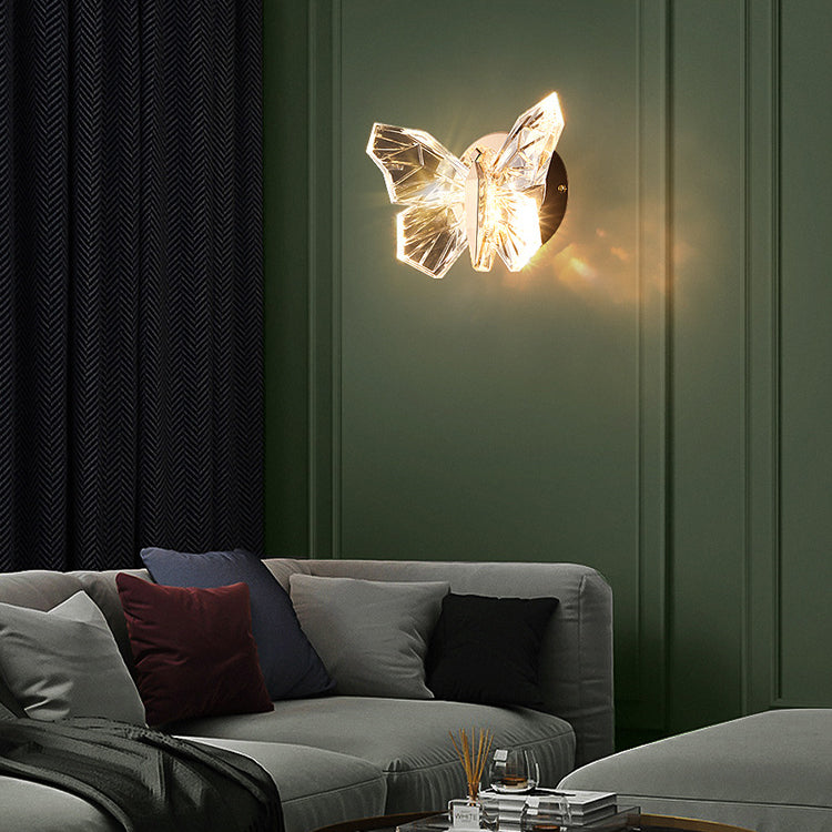 Butterfly Hardware Aluminum Acrylic Wall Lamp
