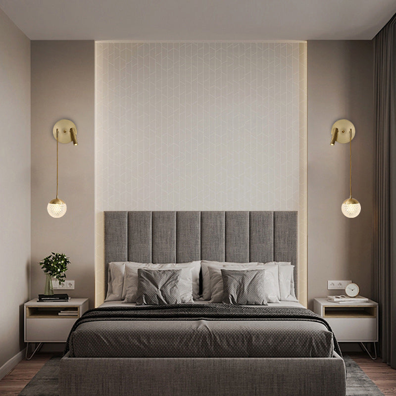 Iron Acrylic Ball Bedside Wall Lamp