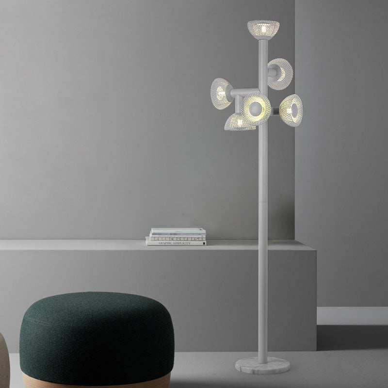Eclectic Iron Mesh Geometric 6-Light Floor Lamp
