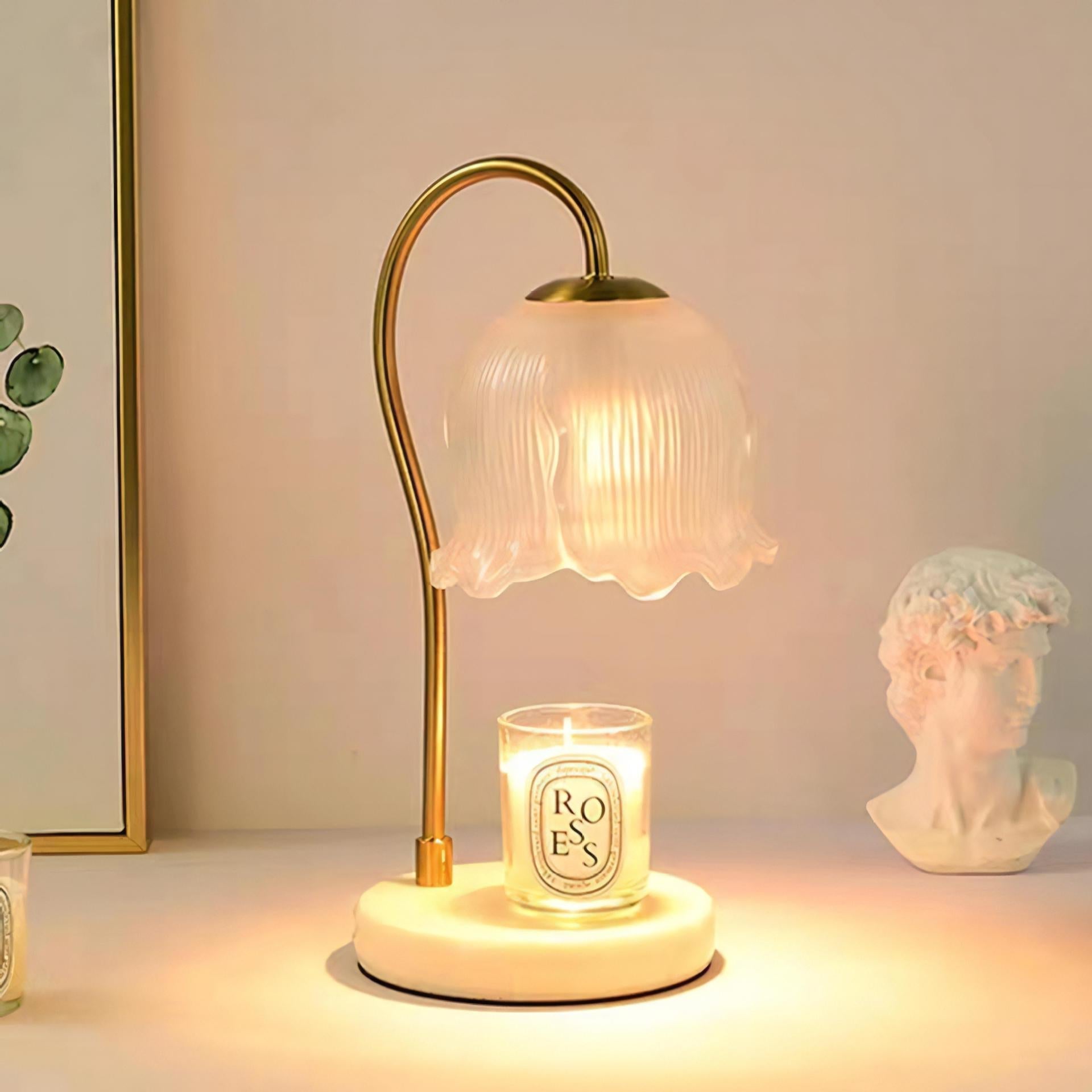 Bell Orchid Glass Marble Table Lamp