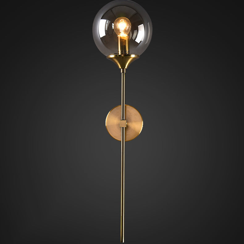 Round Iron Glass Living Wall Lamp