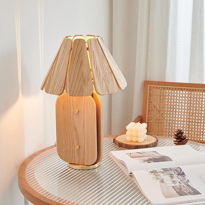 Rectangular Cone Brass Solid Table Lamp