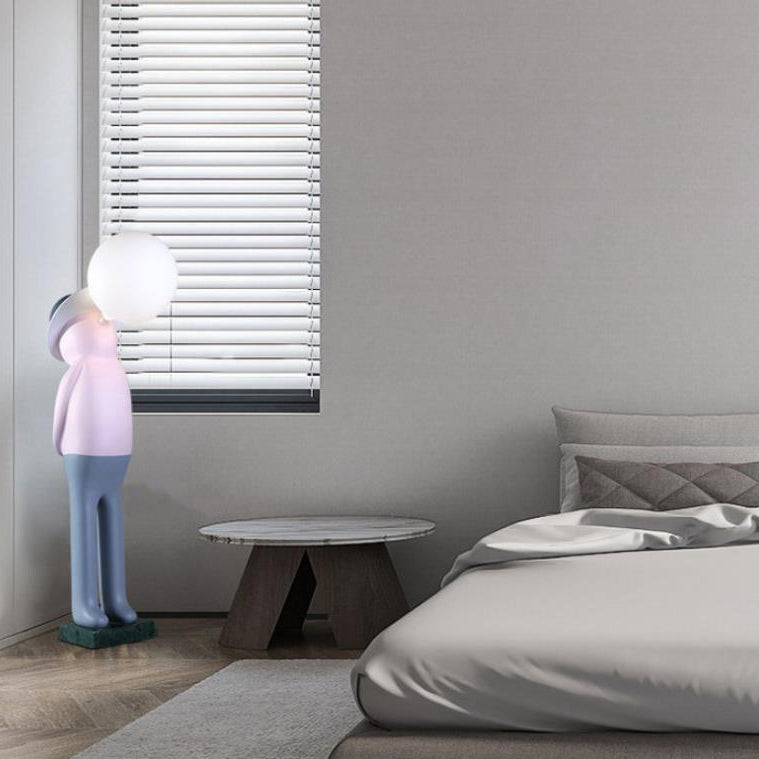 Human Sculpture Fiberglass Resin Floor Lamp