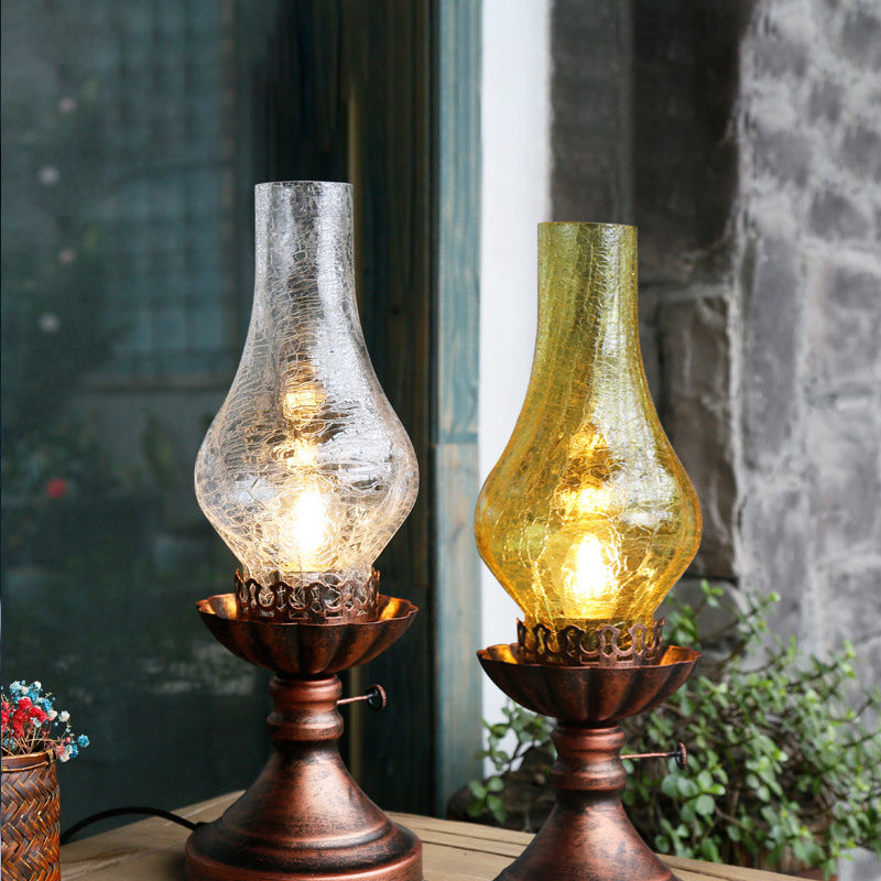 Candelabra Iron Glass Bedroom Table Lamp