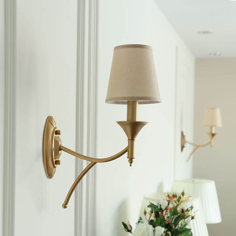 Iron Fabric Mushroom Wall Lamp