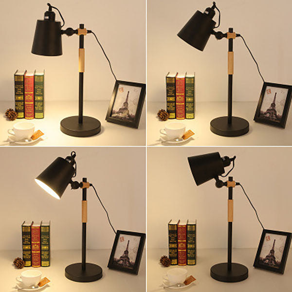 Solid Color Wood Hardware Table Lamp