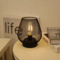 Battery Grid Iron Glass Table Lamp
