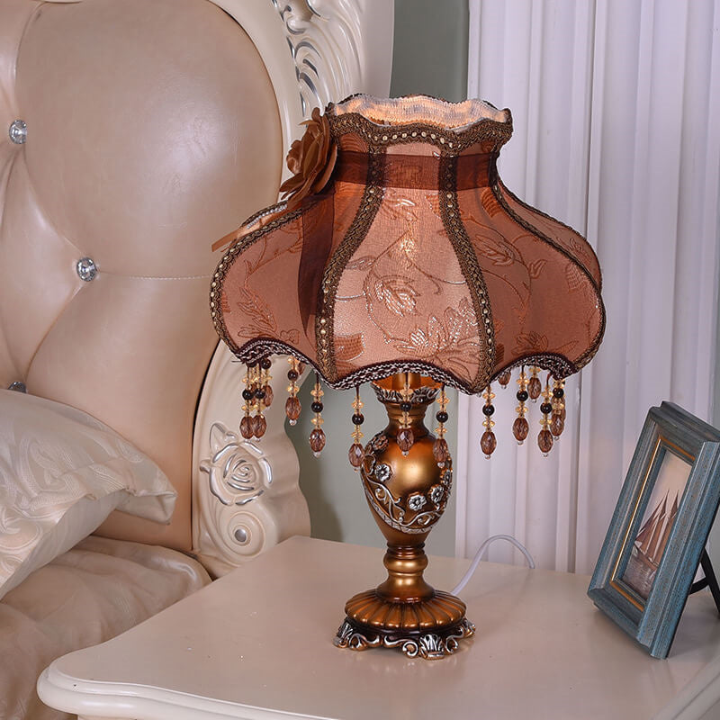 Fabric Lace Resin Table Lamp