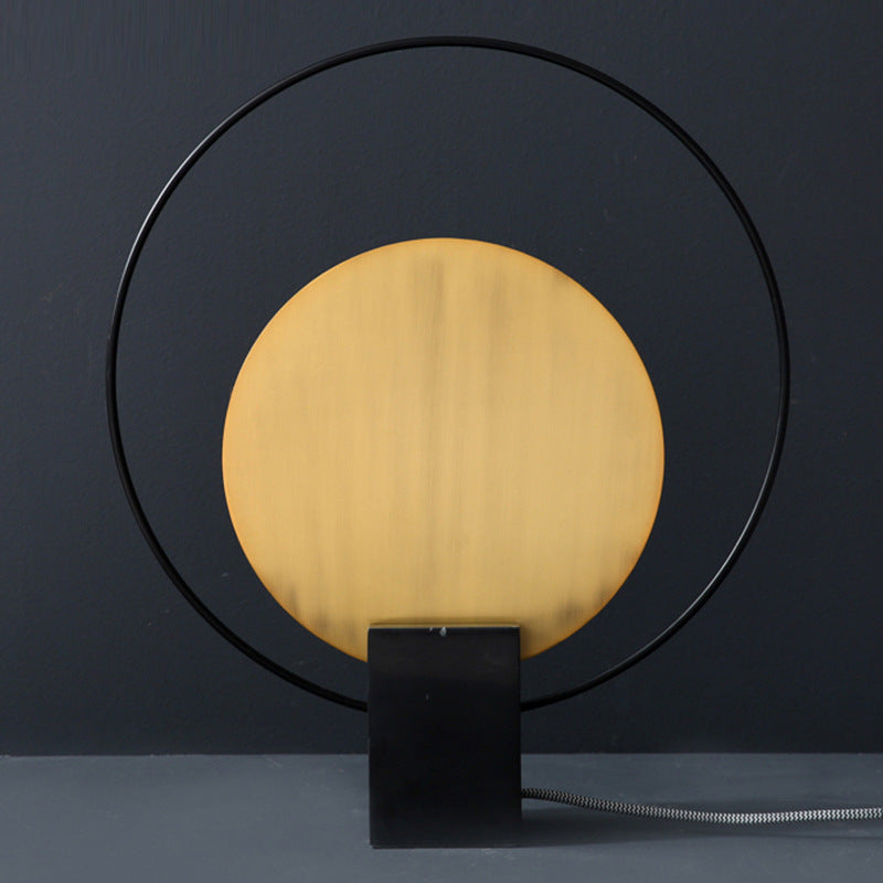 Circle Metal Ring Marble Table Lamp