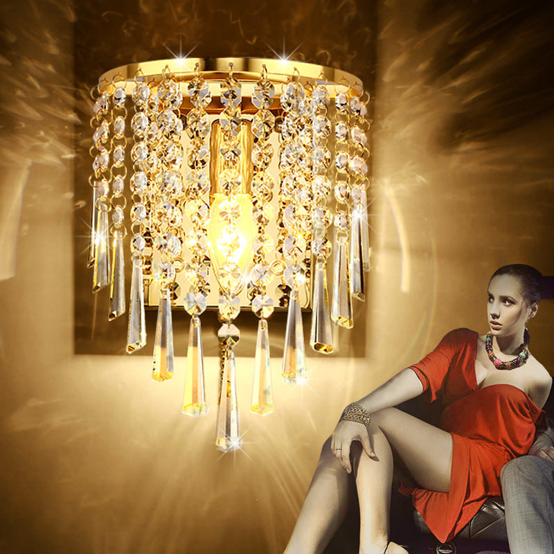 Half Round Octagonal Beads Wall Lamp