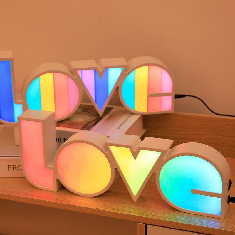 PS LOVE Letter Bedroom Table Lamp