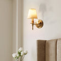 Fabric Copper Bedroom Wall Lamp
