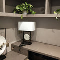 Rectangular Frame Round Hardware Table Lamp