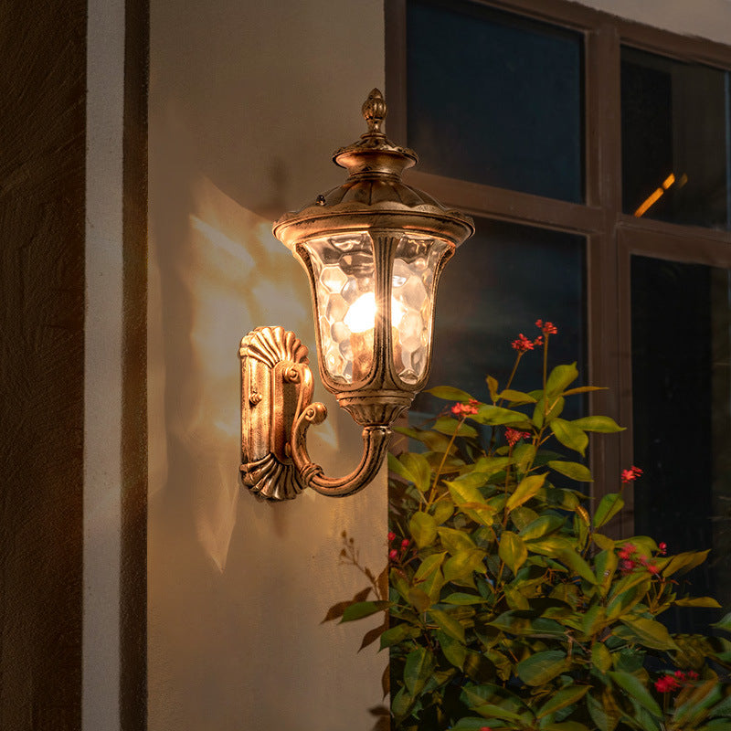 Castle Shaped Aluminum Glass Outdoor Light