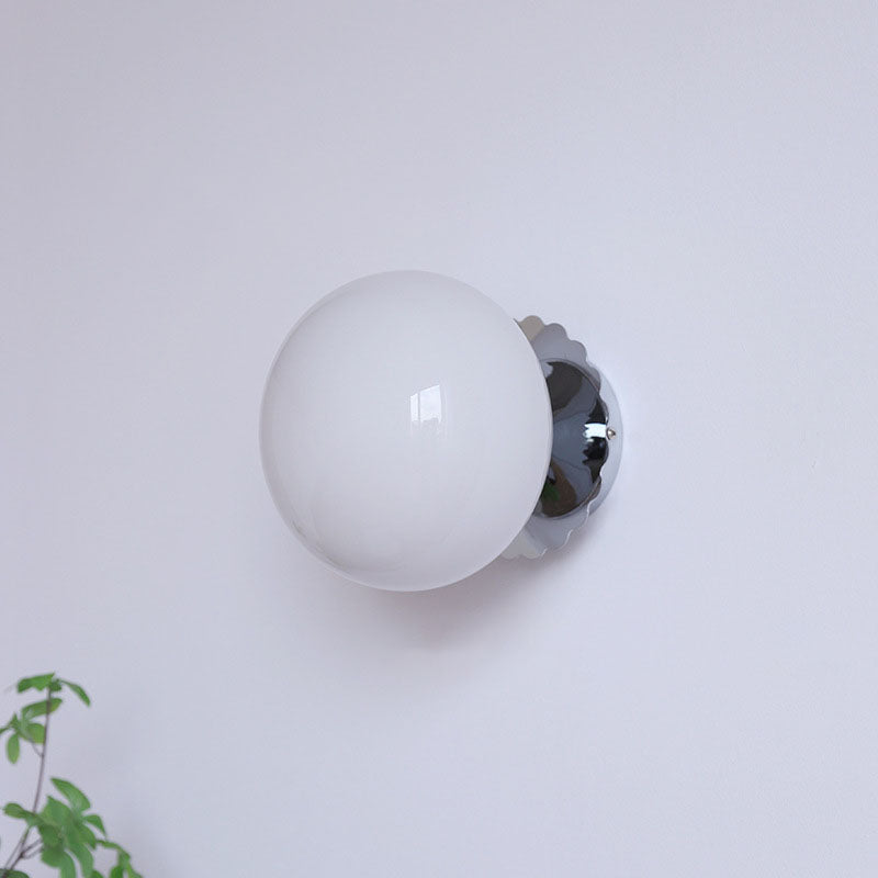 Iron Glass Round Head Wall Lamp