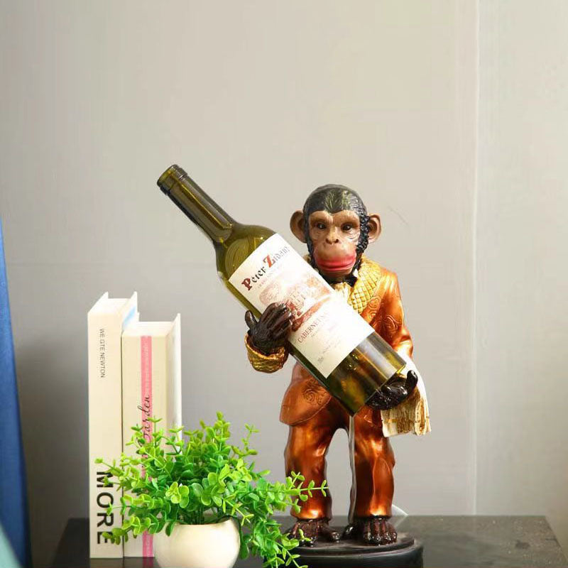 Orangutan Wine Bottle Glass Table Lamp