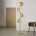 Gold Circles Disc Long Floor Lamp