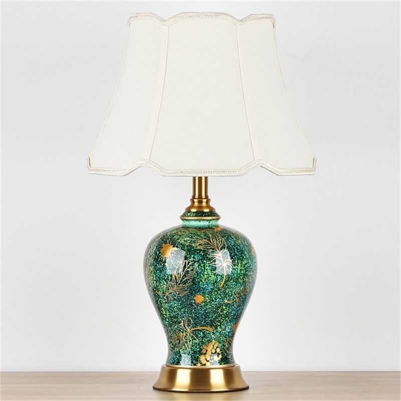 Emerald Ceramic Fabric Table Lamp
