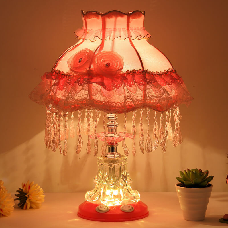 Style Wedding Fabric Glass Table Lamp
