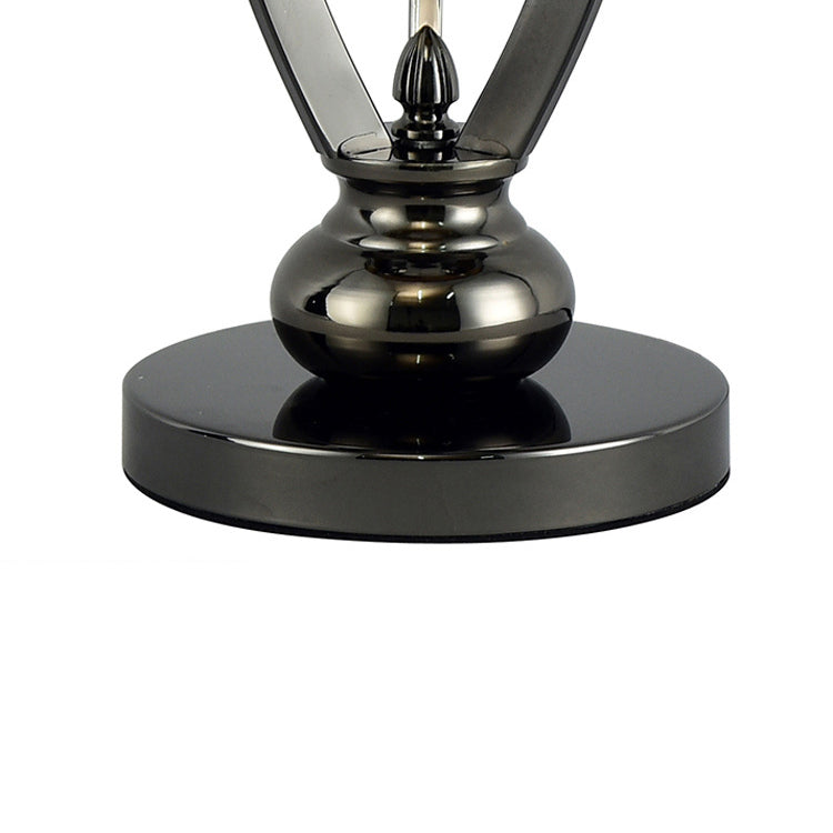 Fabric Iron Marble Cylinder 3-Light Table Lamp