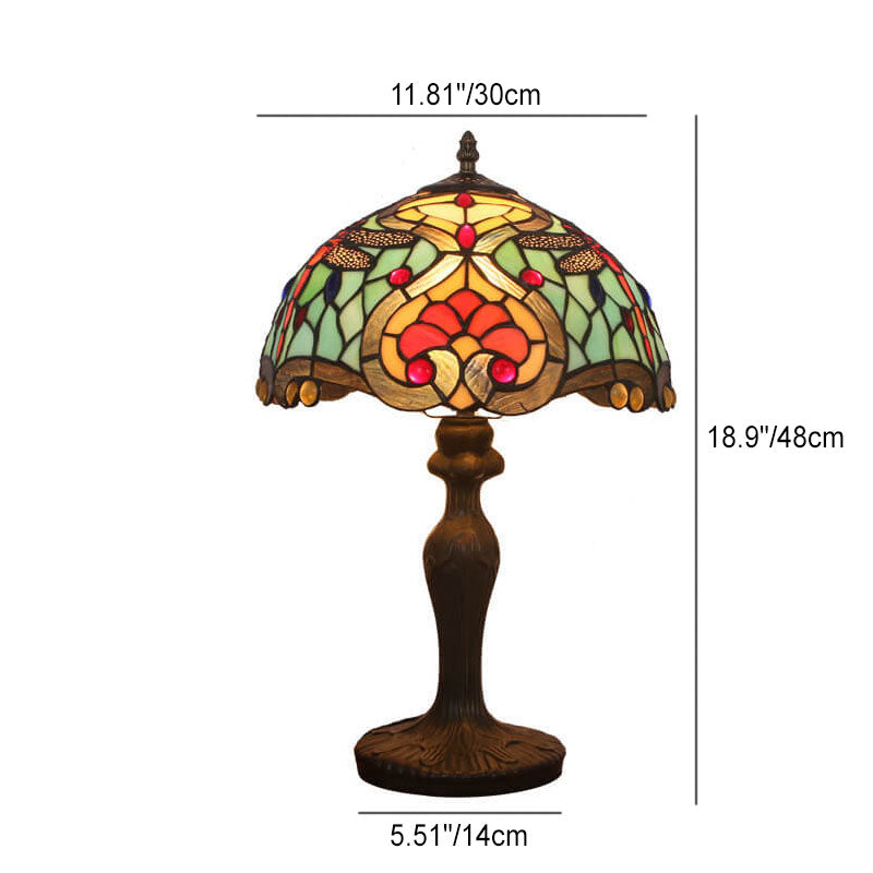 Alloy Colored Dragonfly Peach Table Lamp