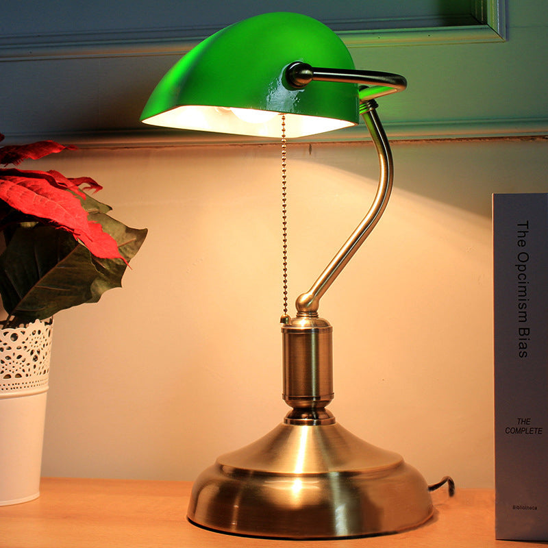 Rectangle Antique Bank Metal Table Lamp