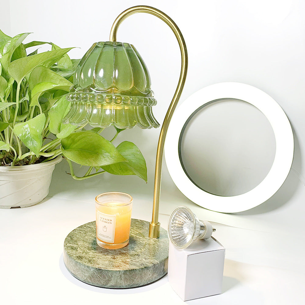 Green Glass Marble Melting Table Lamp