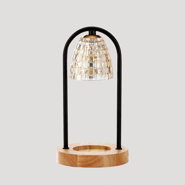 Glass Wood Melting Wax 2-Light Table Lamp