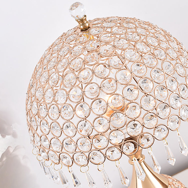 Fabric Crystal Ball Iron Table Lamp