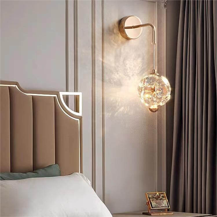 Orb Hardware Crystal Bedroom Wall Lamp