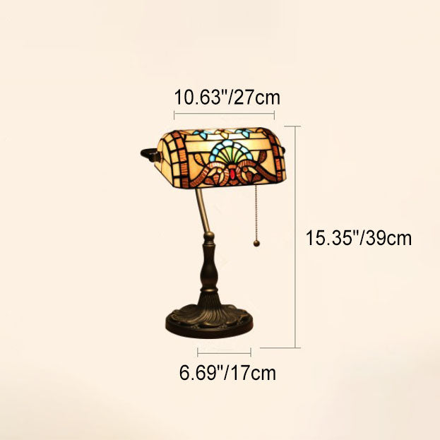 Baroque Stained Glass Bank Table Lamp