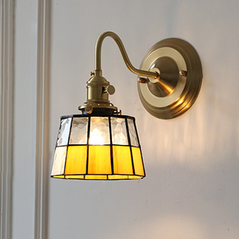 Round Copper Glass Living Wall Lamp