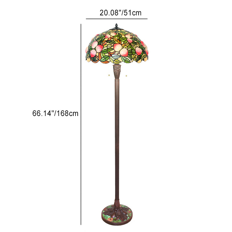 Stained Glass Fairy Peach 3-Light Floor Lamp
