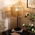 Rattan Weaving Cylinder Home Table Lamp