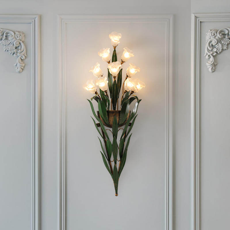 Glass Flower 6-Light Wall Lamp