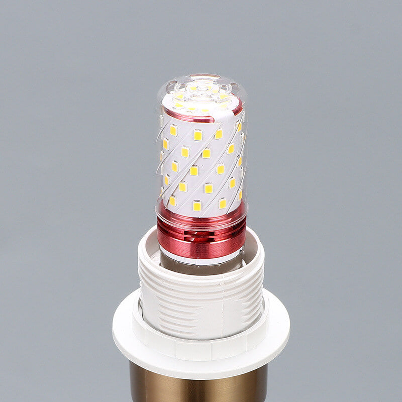 Fabric Lampshade Metal Cylindrical Table Lamp