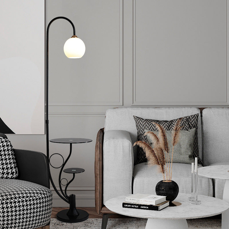 Marble Table Iron Linen Floor Lamp