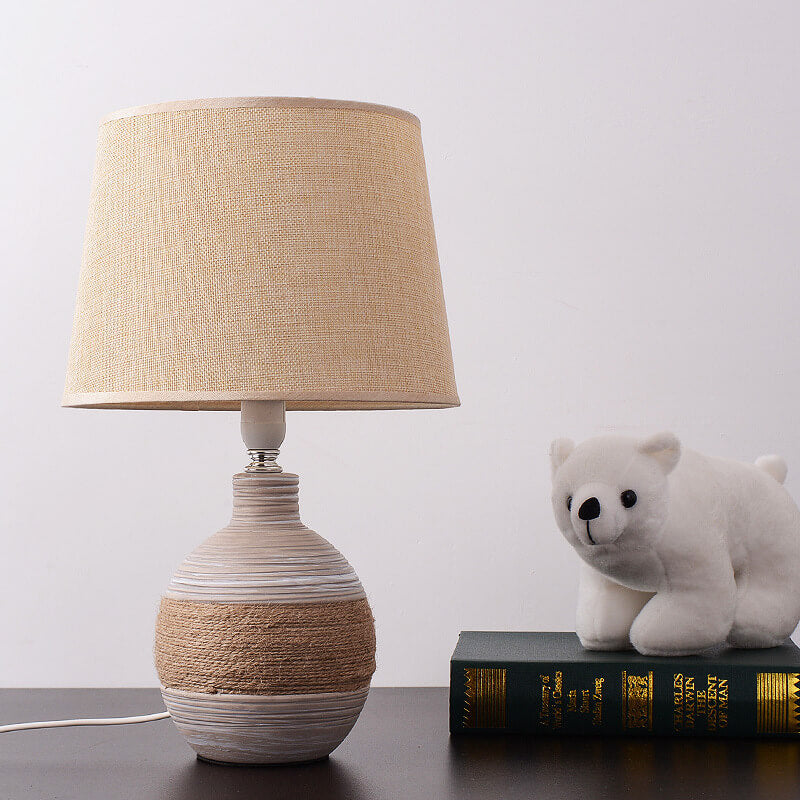 Fabric Ceramic Jar Table Lamp