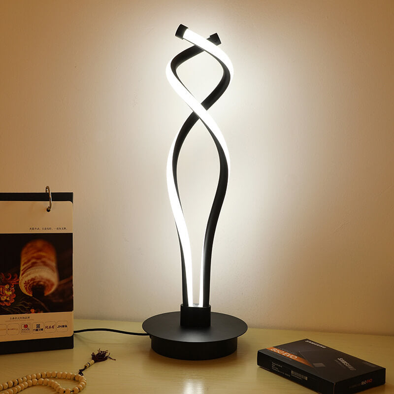 Twisted Aluminum Iron Table Lamp