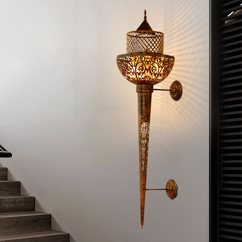 Ethnic Style Wrought Iron 4-Light Wall Lamp